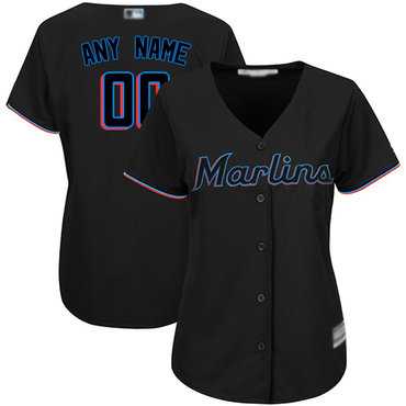 Women Customized Miami Marlins Cool Base Black Baseball Alternate Jersey,We sell and wholesale Women Customized Miami Marlins Cool Base Black Baseball Alternate Jersey on line form chian!